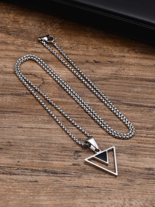 CONG Stainless steel Triangle Hip Hop Necklace 3
