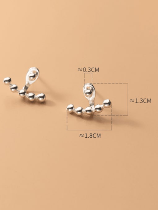 Rosh 925 Sterling Silver Bead Geometric Minimalist Stud Earring 3