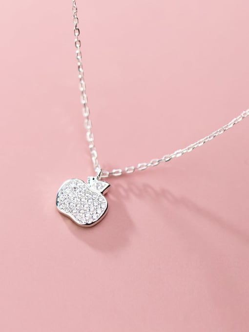 Rosh 925 Sterling Silver With Platinum Plated Cute Friut Apple Necklaces