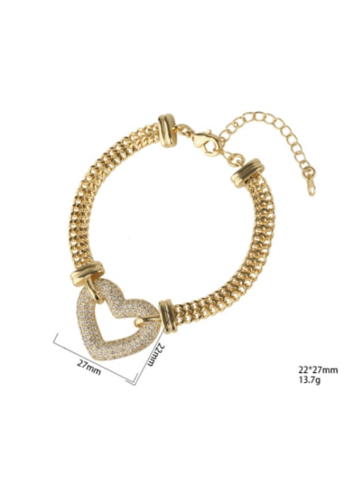 ROSS Brass Cubic Zirconia Luxury Heart  Bracelet and Necklace Set 2