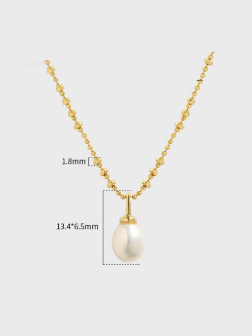 DAKA 925 Sterling Silver Freshwater Pearl Water Drop Minimalist Necklace 3