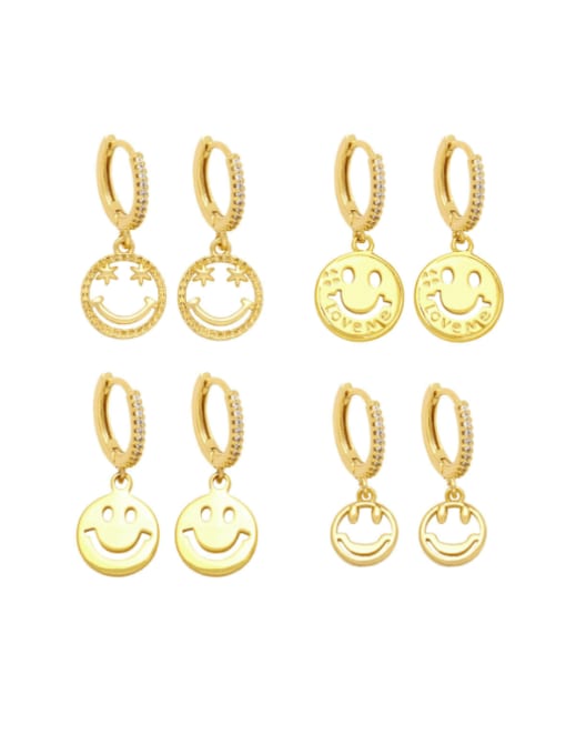 CC Brass Smiley Minimalist Huggie Earring 0