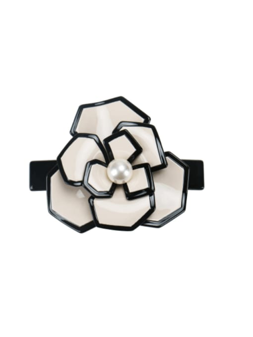 rice Cellulose Acetate Trend Flower Alloy Hair Barrette