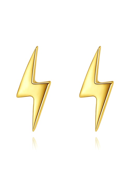 CCUI 925 Sterling Silver Irregular lightning Minimalist Stud Earring
