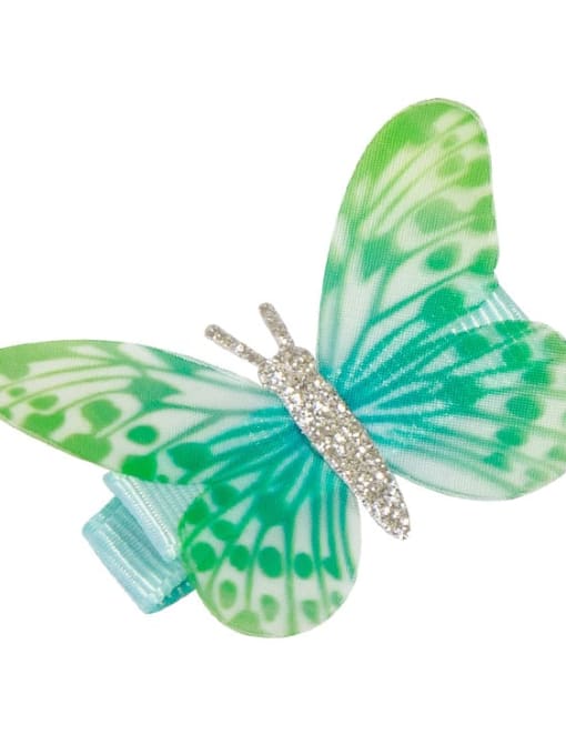 4 Alloy Fabric Cute Butterfly  Multi Color Hair Barrette