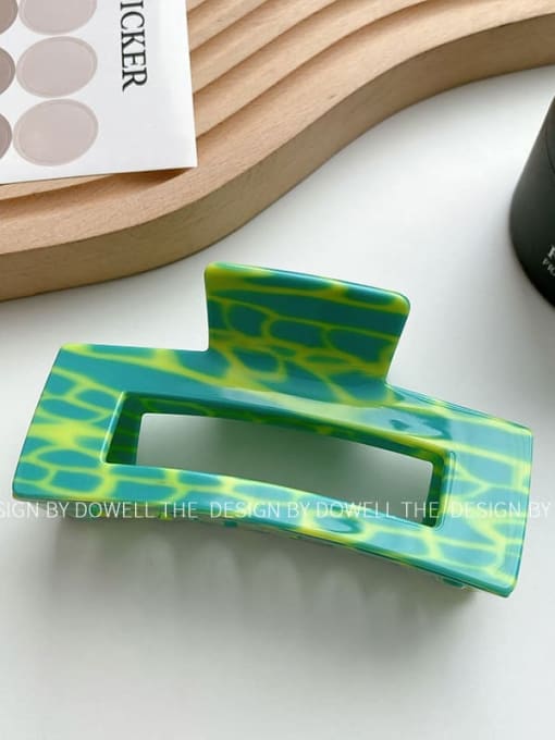 Green stripe 10cm Cellulose Acetate Trend Geometric Alloy Multi Color Jaw Hair Claw