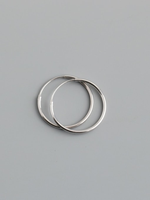 18mm (white gold) 925 Sterling Silver Round Minimalist Hoop Earring
