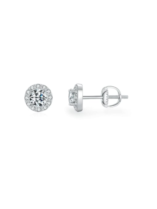 1 carat Mosan diamond 925 Sterling Silver Moissanite Geometric Dainty Stud Earring