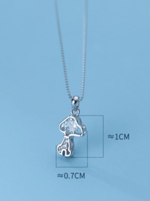 Rosh 925 Sterling Silver Cubic Zirconia Dog Minimalist Necklace 3