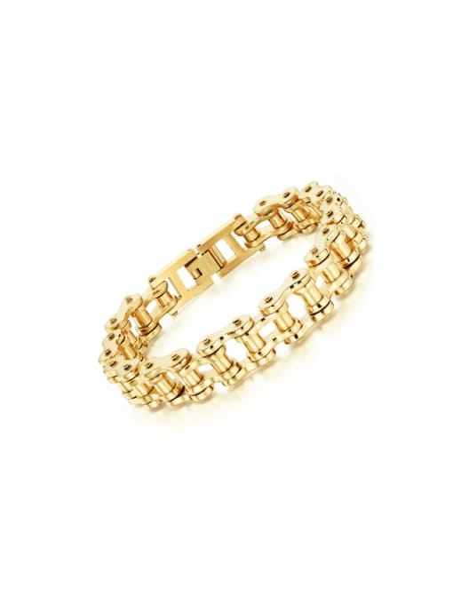 【 781 】 Gold Short 20 cm Stainless steel Geometric Chain Hip Hop Link Bracelet