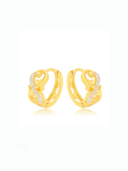 24K gold plating Alloy Cubic Zirconia Geometric Vintage Stud Earring