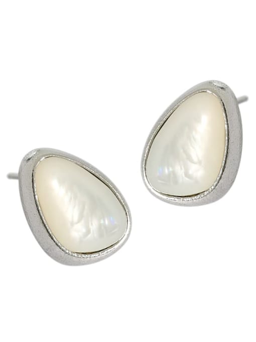 DAKA 925 Sterling Silver Shell Water Drop Minimalist Stud Earring 4