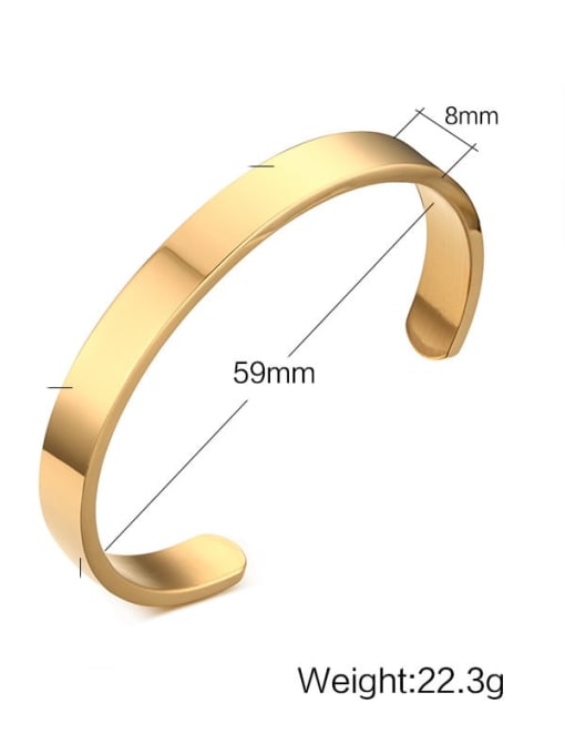 8mm diameter: 59cm Titanium Geometric Minimalist Bracelet