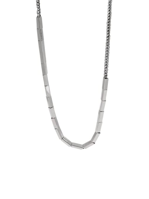 Retro silver 925 Sterling Silver Smooth Geometric Vintage Necklace