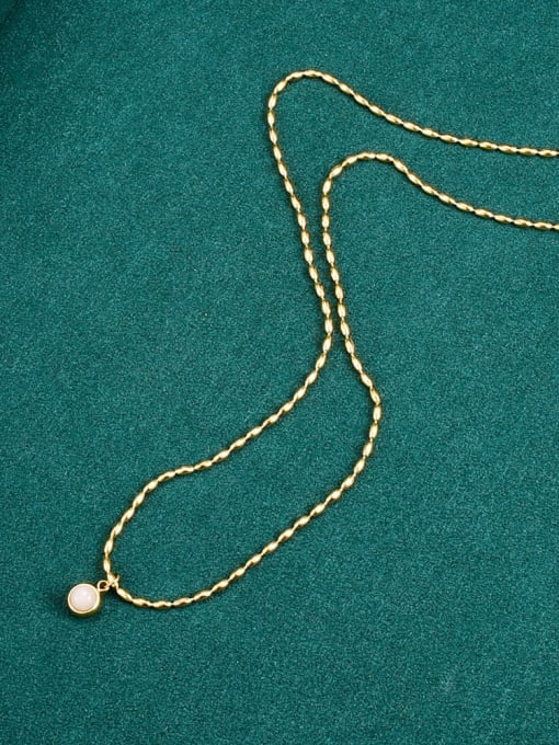A TEEM Titanium Steel Round Minimalist Necklace