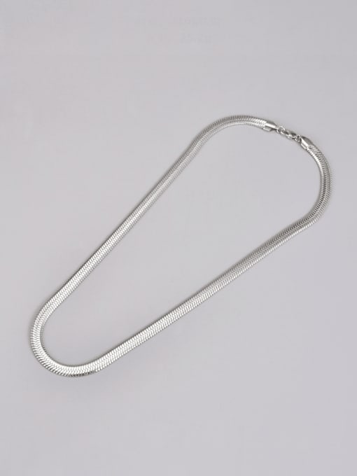 A TEEM Titanium Steel Minimalist Snake Bone Chain Necklace 1