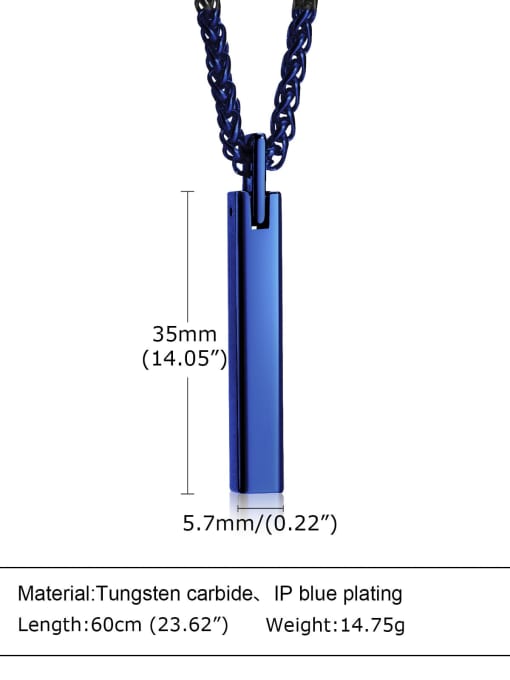Blue Pendant Chain Titanium Steel Minimalist Geometric Pendant