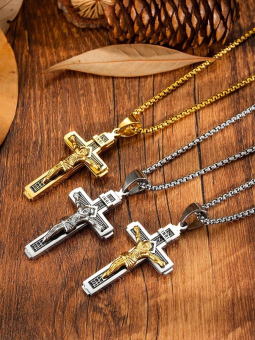 Open Sky Titanium Cross Vintage Regligious Necklace 3