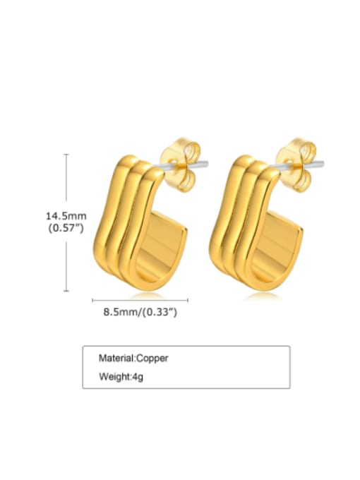 CONG Brass Geometric Vintage Stud Earring 4