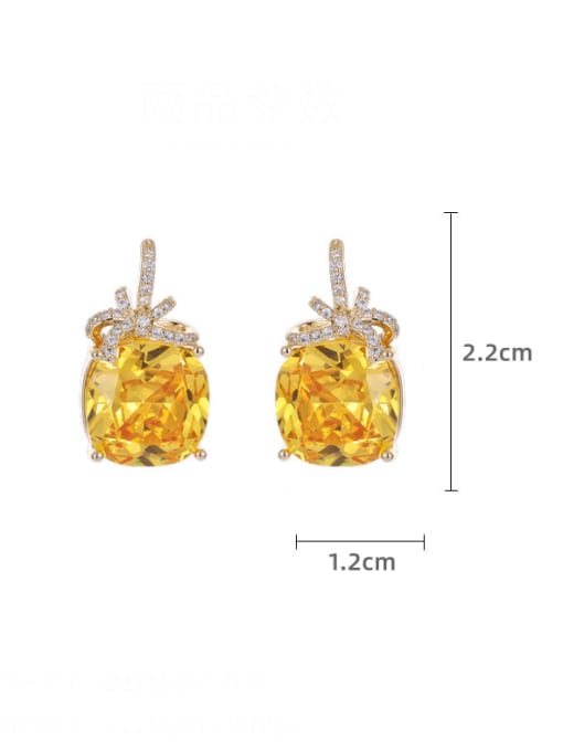 Luxu Brass Cubic Zirconia Geometric Luxury Stud Earring 4