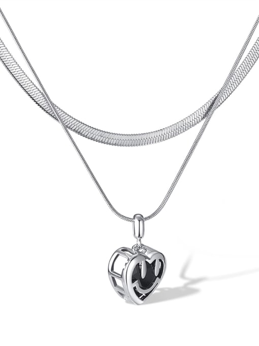 GDX119 Stainless steel Heart Hip Hop Multi Strand Necklace