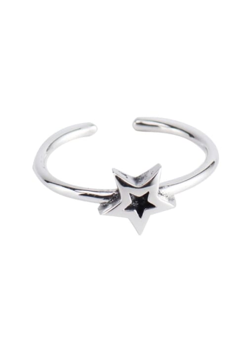 XBOX 925 Sterling Silver Enamel Star Vintage Band Ring 0