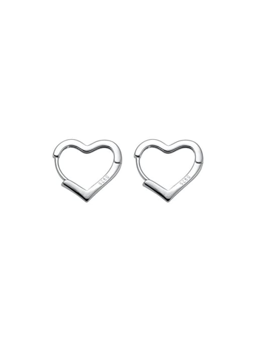 Rosh 925 Sterling Silver Heart Minimalist Huggie Earring 3