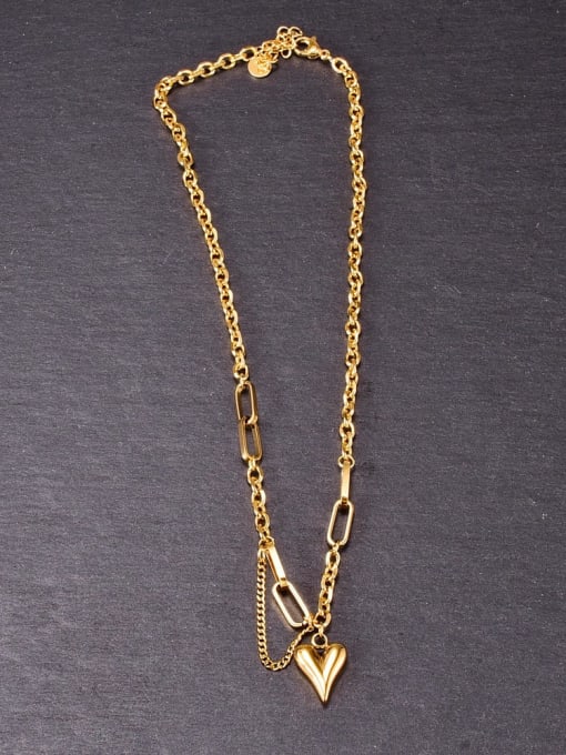 A TEEM Titanium Heart Vintage hollow  chain  Necklace 3