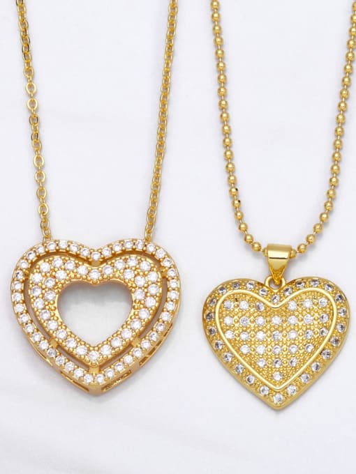 CC Brass Cubic Zirconia Heart Vintage Necklace 1