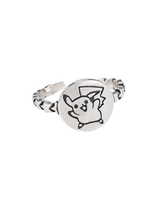 XBOX 925 Sterling Silver Pig Vintage Band Ring 4