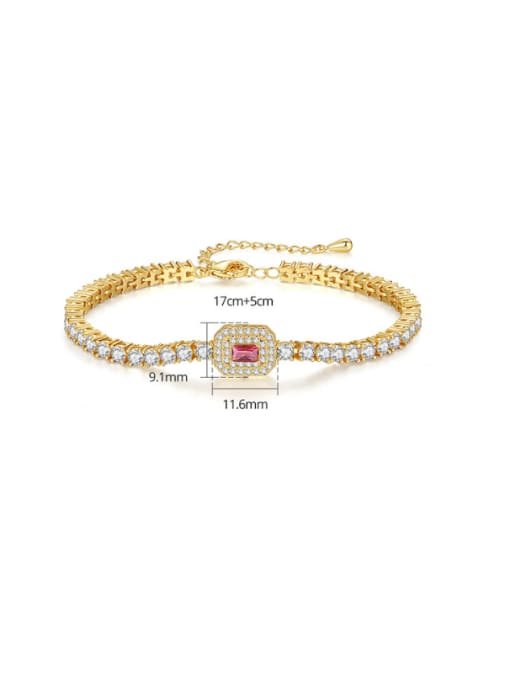 BLING SU Brass Cubic Zirconia Geometric Luxury Link Bracelet 4