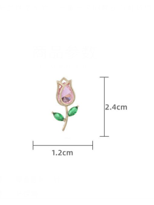 Luxu Brass Cubic Zirconia Flower Cute Lapel Pin 3