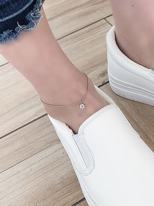 XBOX 925 Sterling Silver Geometric Minimalist  Anklet 2