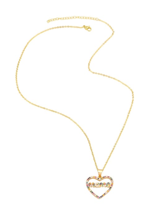 CC Brass Cubic Zirconia Letter Vintage Heart Pendant Necklace 4