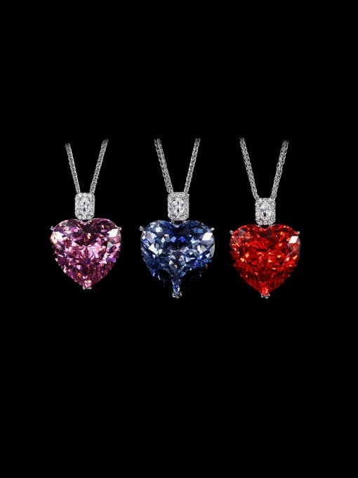 ROSS Brass Cubic Zirconia Heart Luxury Necklace 0