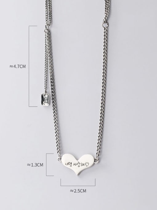 Rosh 925 Sterling Silver Heart Vintage Chain Necklace 2