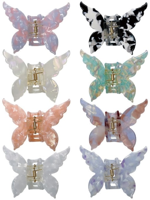 Chimera Cellulose Acetate Trend Butterfly Alloy Multi Color Jaw Hair Claw