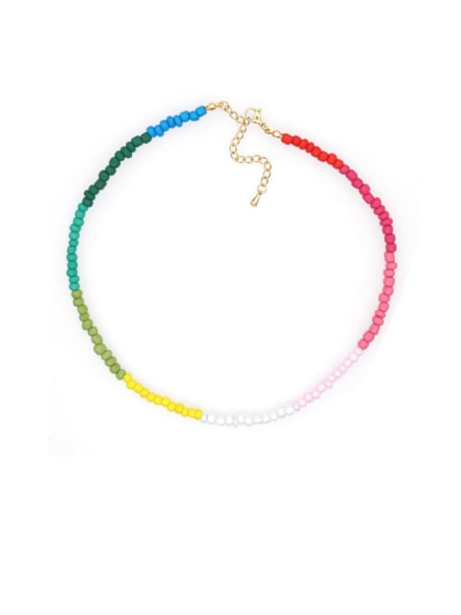 Roxi Stainless steel Multi Color Miyuki beads  Round Bohemia Pure handmade Necklace 2