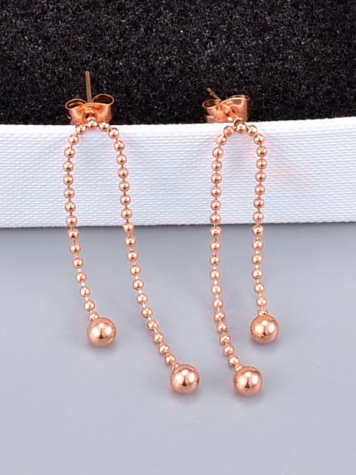 A TEEM Titanium Minimalist peas round beads tassel earrings 3