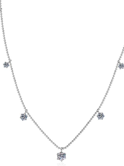 MOISS Sterling Silver 0.32 CT Moissanite Round Dainty Necklace 3