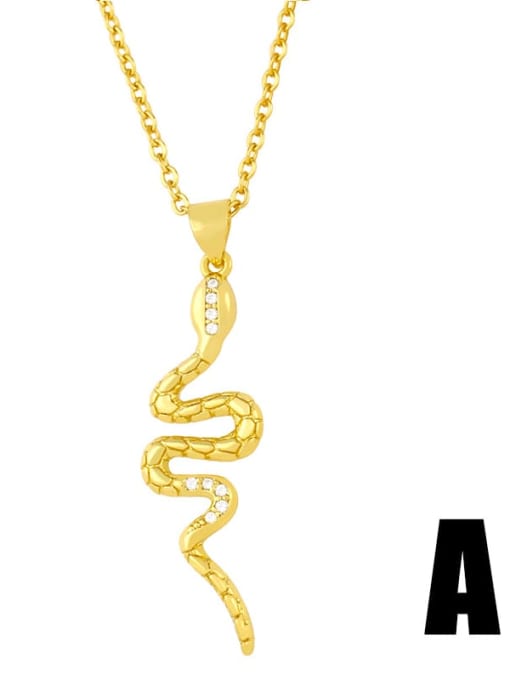 a Copper Cubic Zirconia Snake Ethnic Necklace