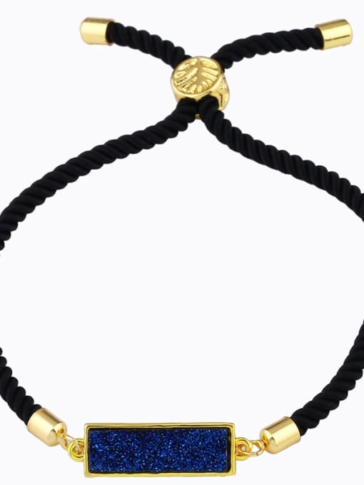 Black rope royal blue Red rope Geometric Minimalist Adjustable Bracelet