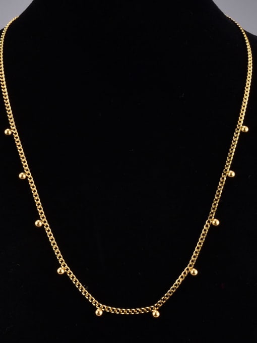 A TEEM Titanium Steel Round Bead Minimalist Necklace