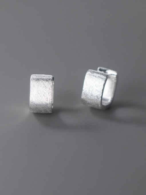 Rosh 925 Sterling Silver Square Minimalist Huggie Earring 2