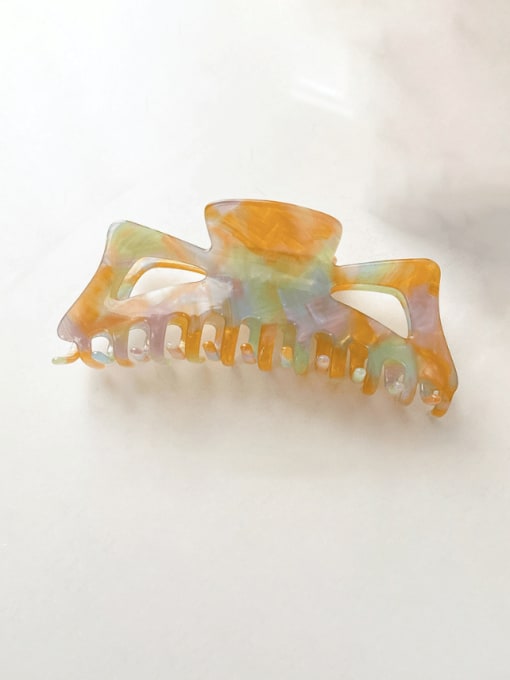 Yellow-green 13.5cm Cellulose Acetate Trend Geometric Jaw Hair Claw