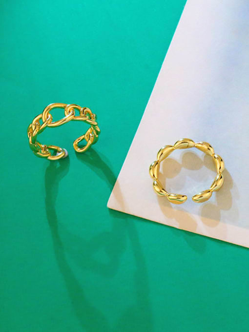 CC Brass Bead Geometric Minimalist Band Ring 4