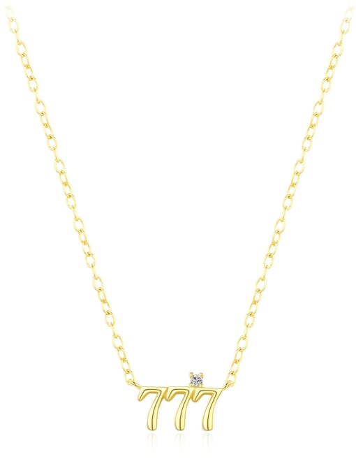 gold 925 Sterling Silver Number Minimalist Necklace