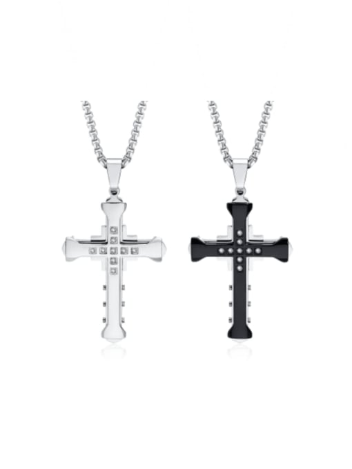 CONG Stainless steel Cross Minimalist Long Strand Necklace 0