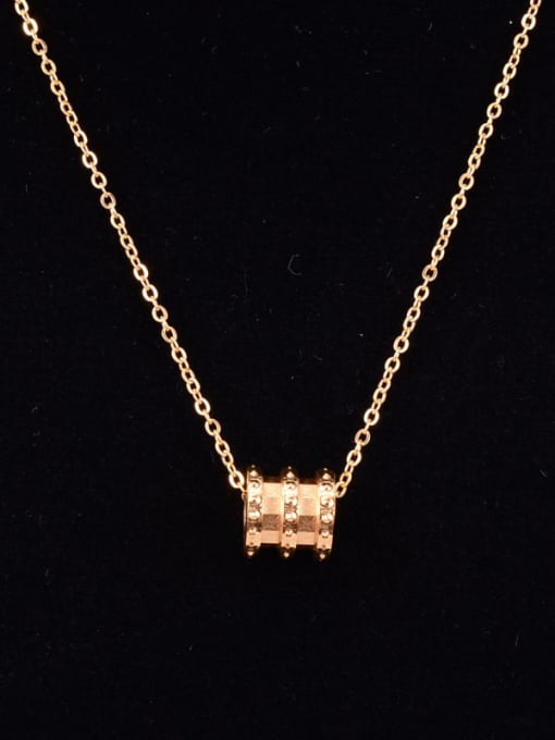 gold Titanium Rhinestone White Round Minimalist Choker Necklace