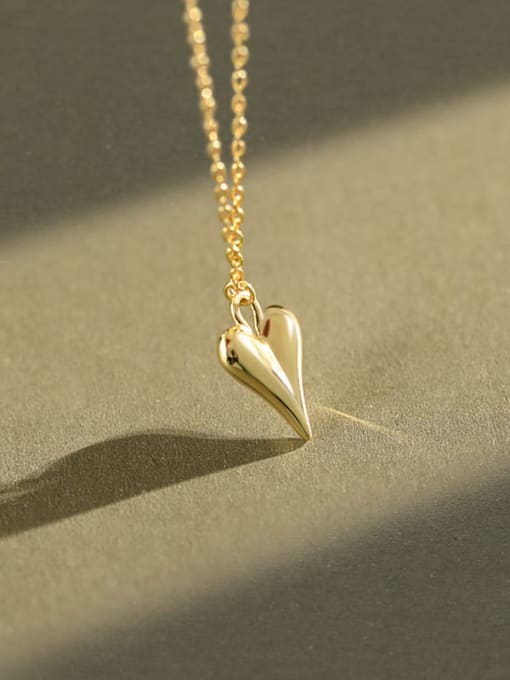 DAKA 925 Sterling Silver   Minimalist Smooth Heart Necklace 0